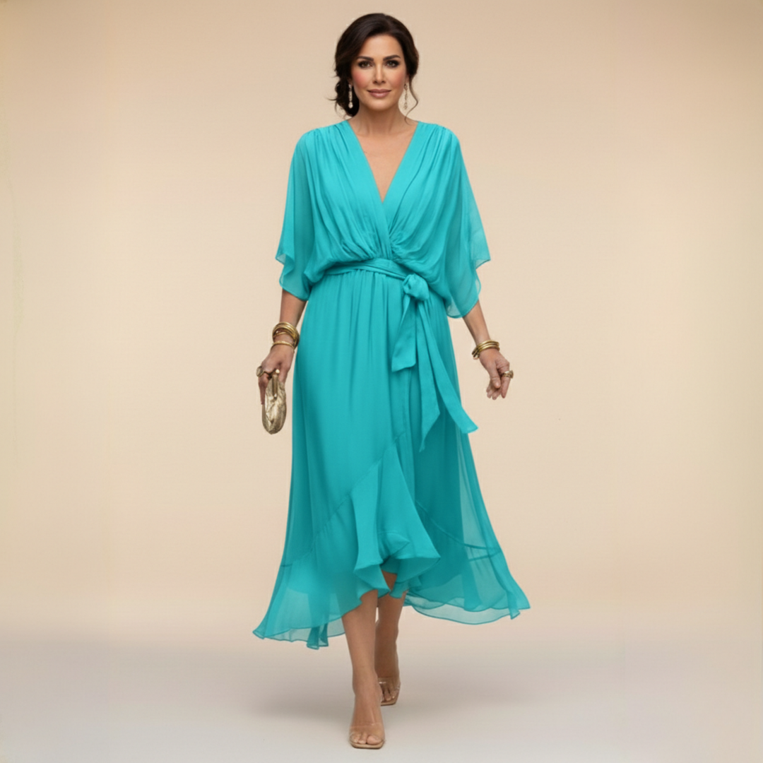 Vestido de Chiffon Marta™ con Escote en V