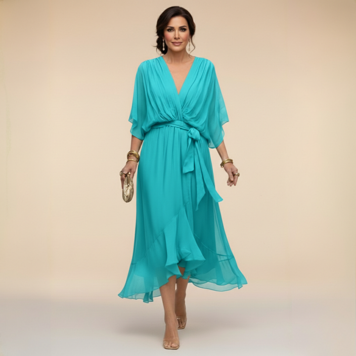 Vestido de Chiffon Marta™ con Escote en V