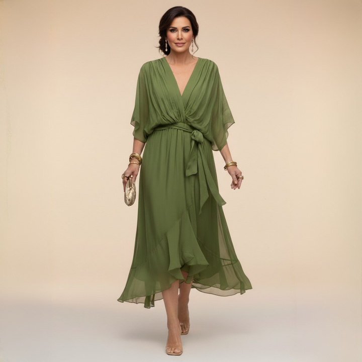 Vestido de Chiffon Marta™ con Escote en V
