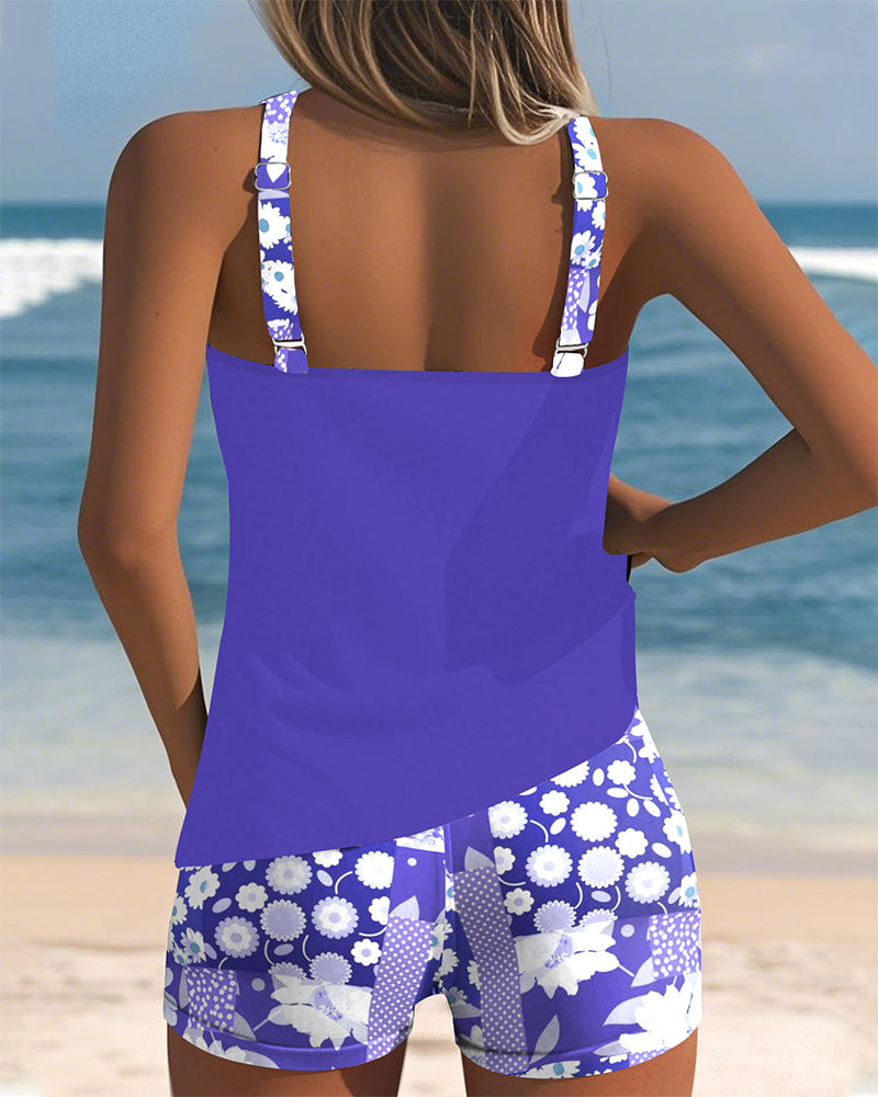 Sabrina | Traje de baño de dos piezas con ajuste cómodo y estilo floral de playa