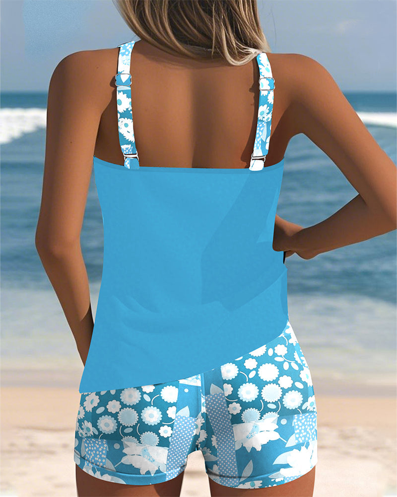 Sabrina | Traje de baño de dos piezas con ajuste cómodo y estilo floral de playa