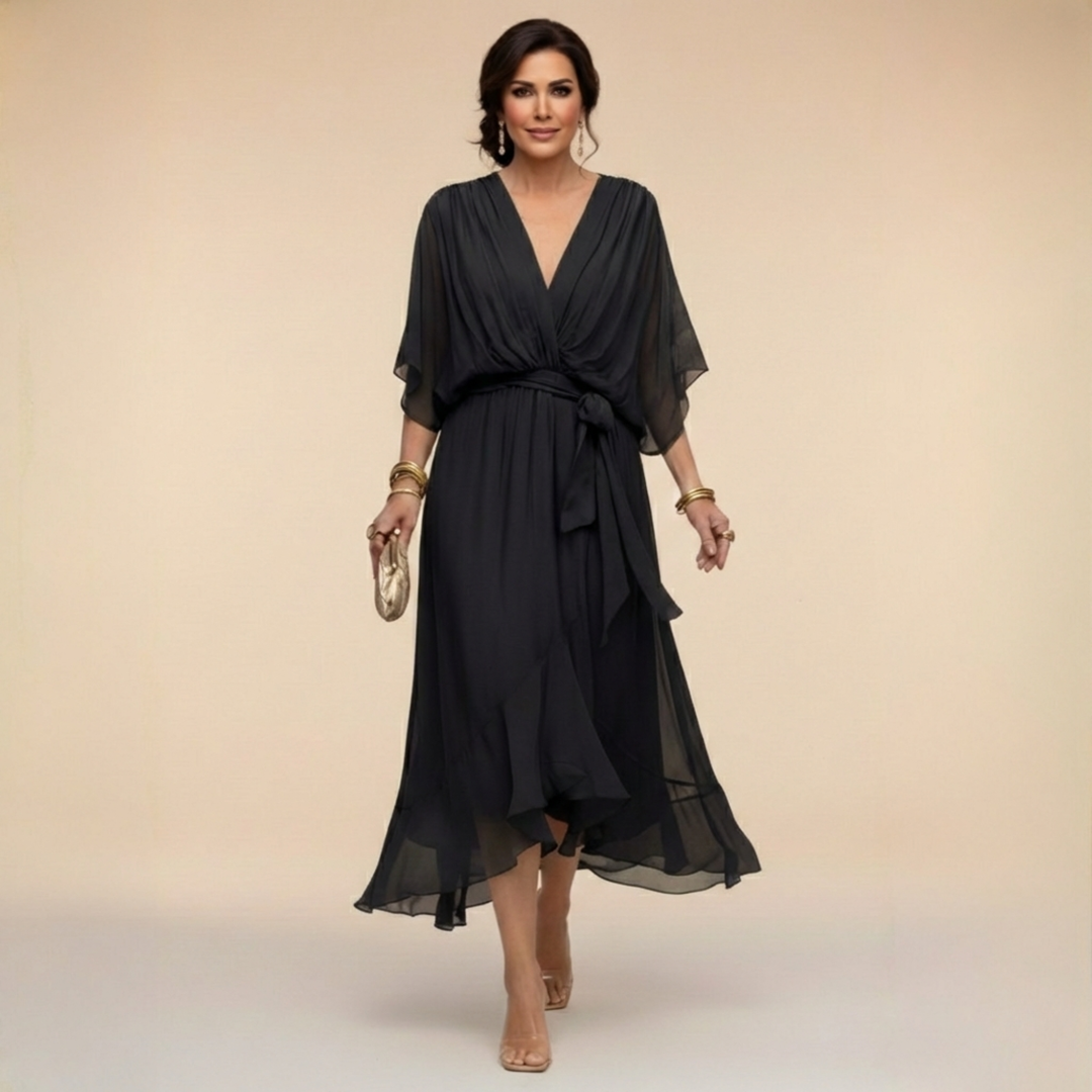 Vestido de Chiffon Marta™ con Escote en V