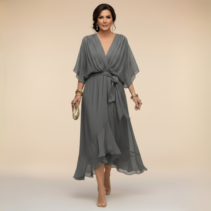 Vestido de Chiffon Marta™ con Escote en V