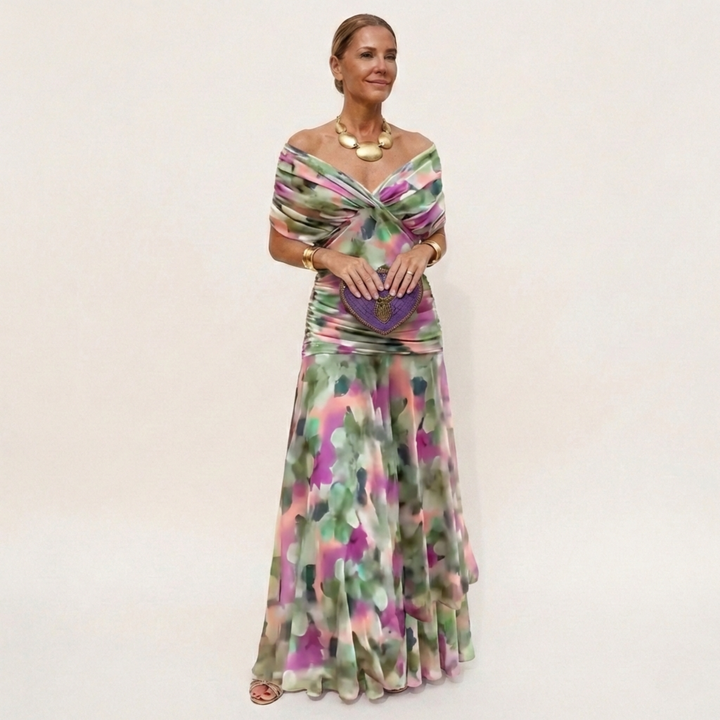 Alondra™ | Vestido Largo Floral con Escote en V