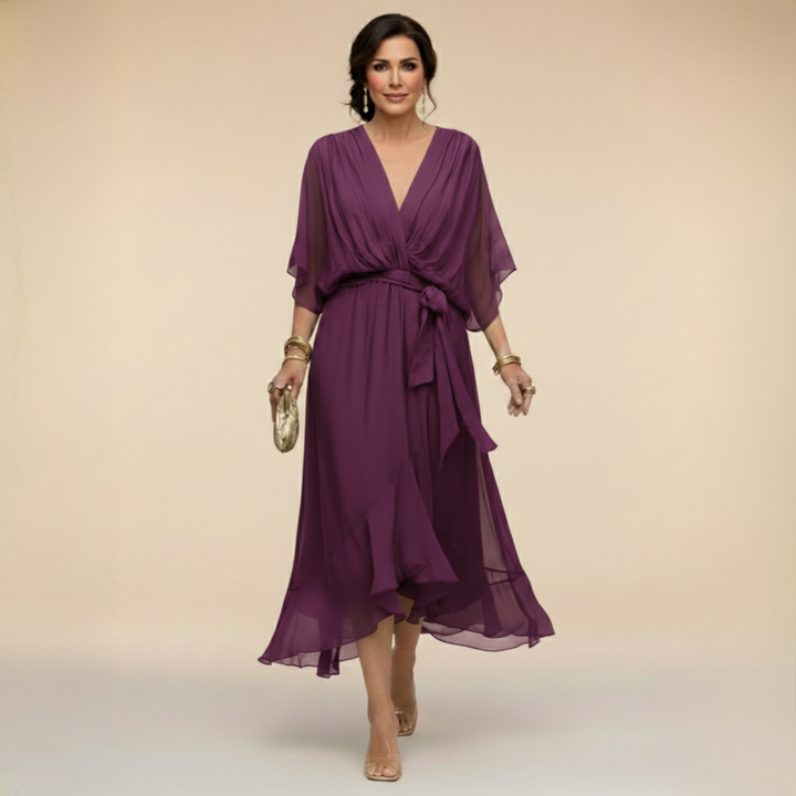 Vestido de Chiffon Marta™ con Escote en V