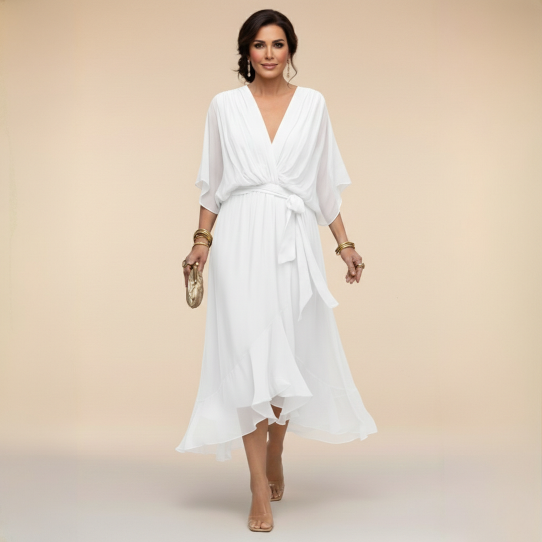 Vestido de Chiffon Marta™ con Escote en V