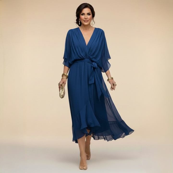 Vestido de Chiffon Marta™ con Escote en V