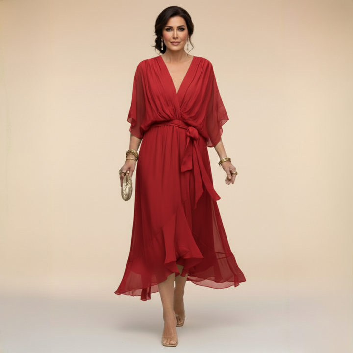 Vestido de Chiffon Marta™ con Escote en V