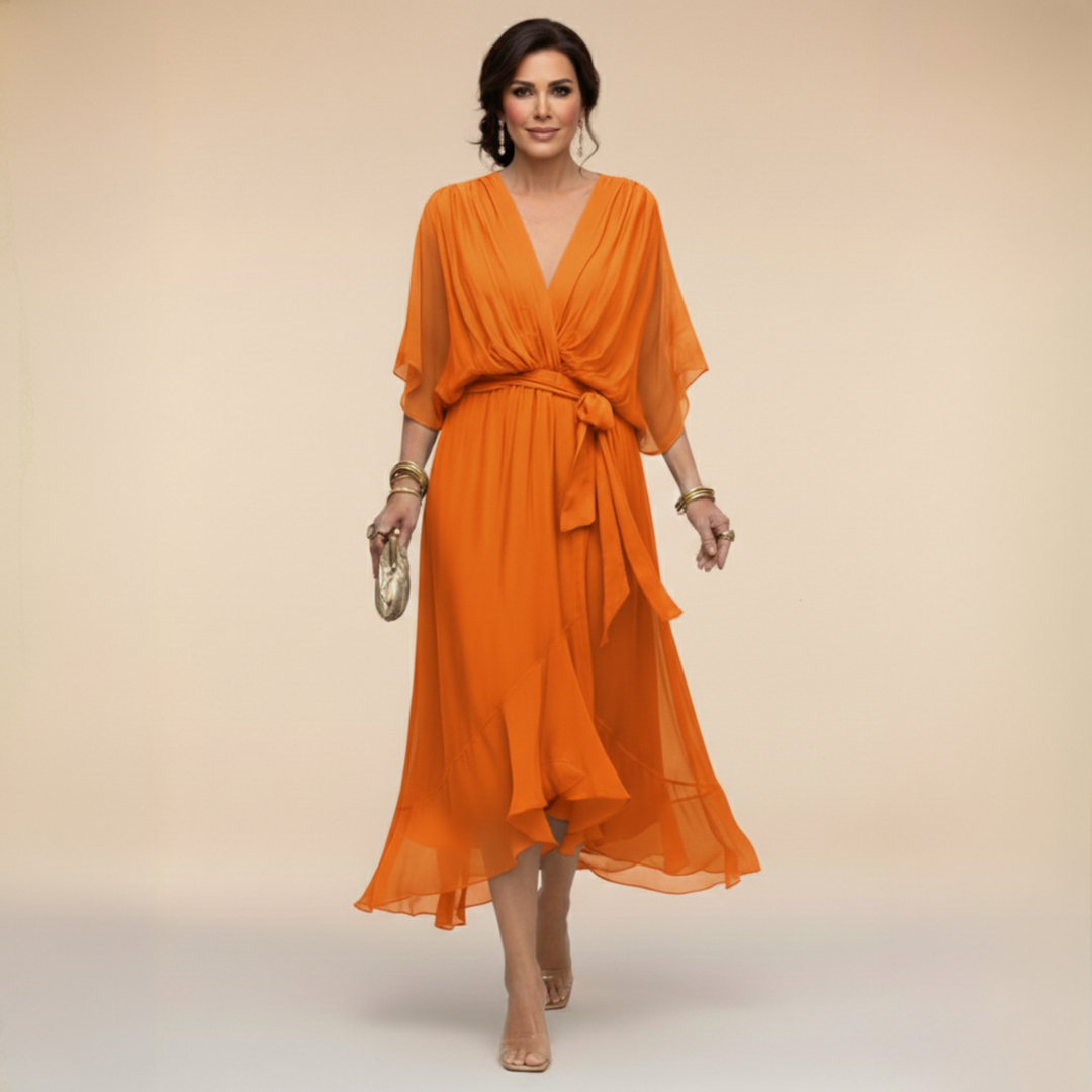 Vestido de Chiffon Marta™ con Escote en V