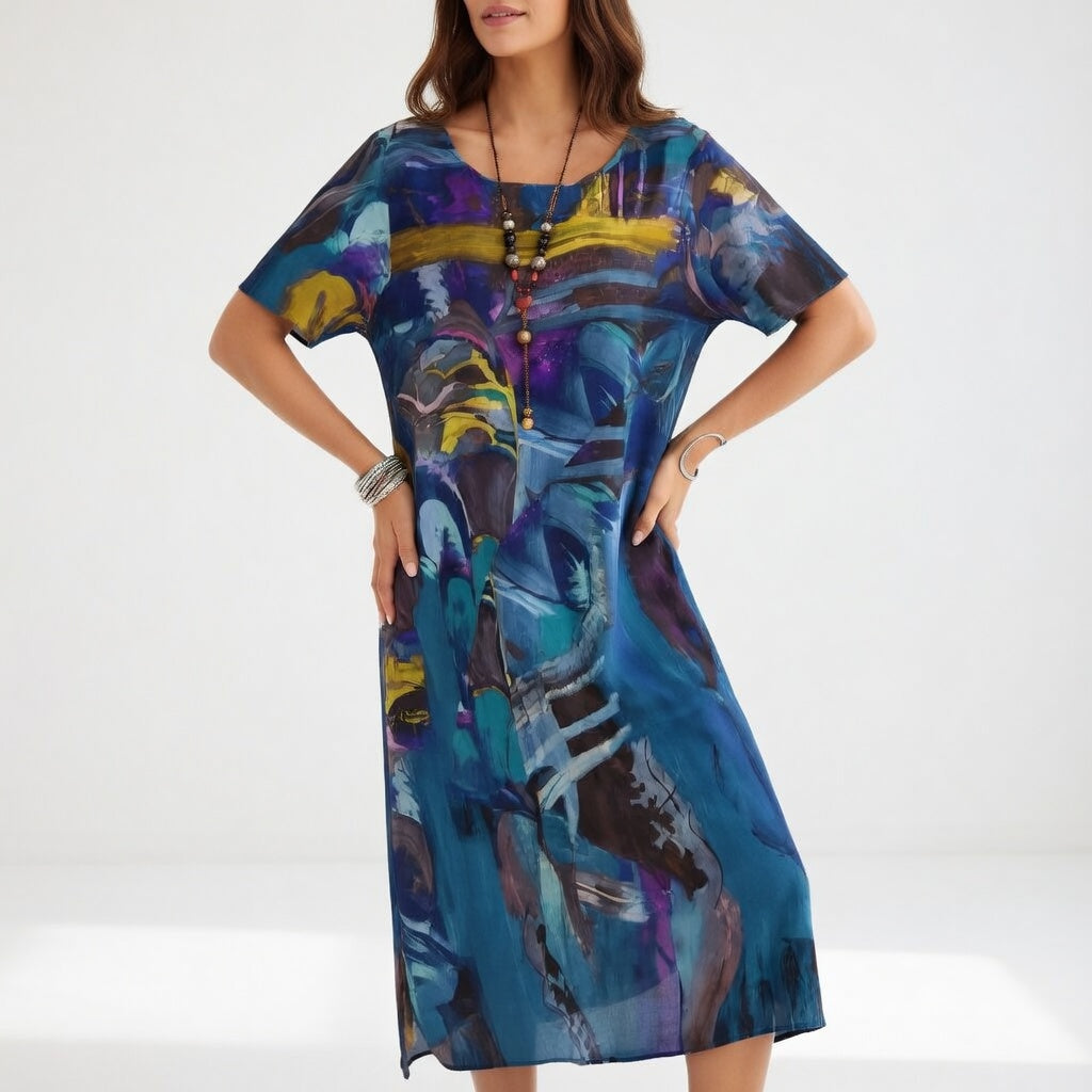 Serália™ — Vestido largo artístico elegancia fluida