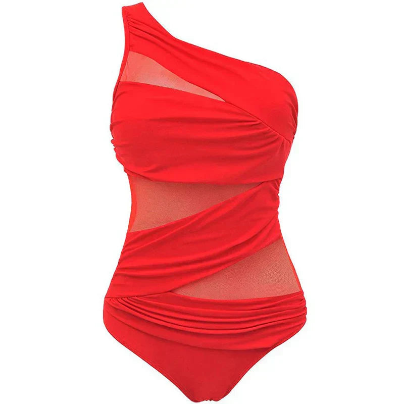Nayla | Tu Elegante Traje de Baño de Un Solo Hombro en Tallas Comodas