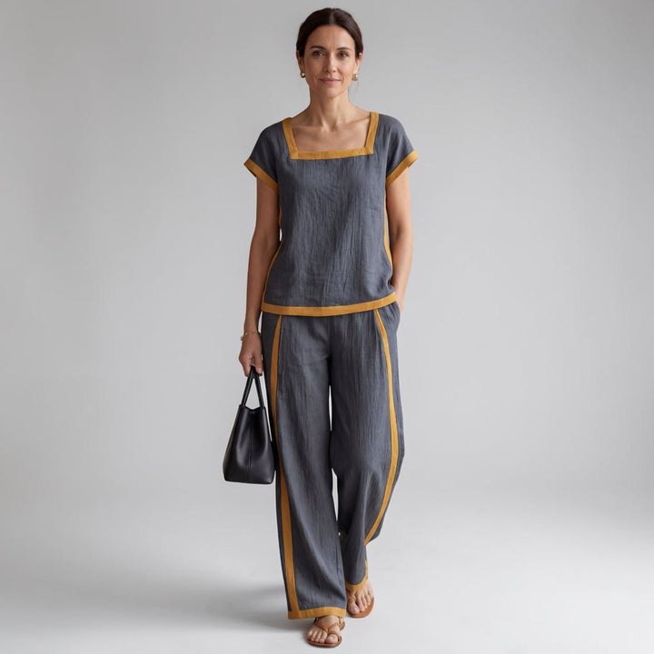 SERENA | CONJUNTO DE LINO ELEGANTE DE DOS PIEZAS