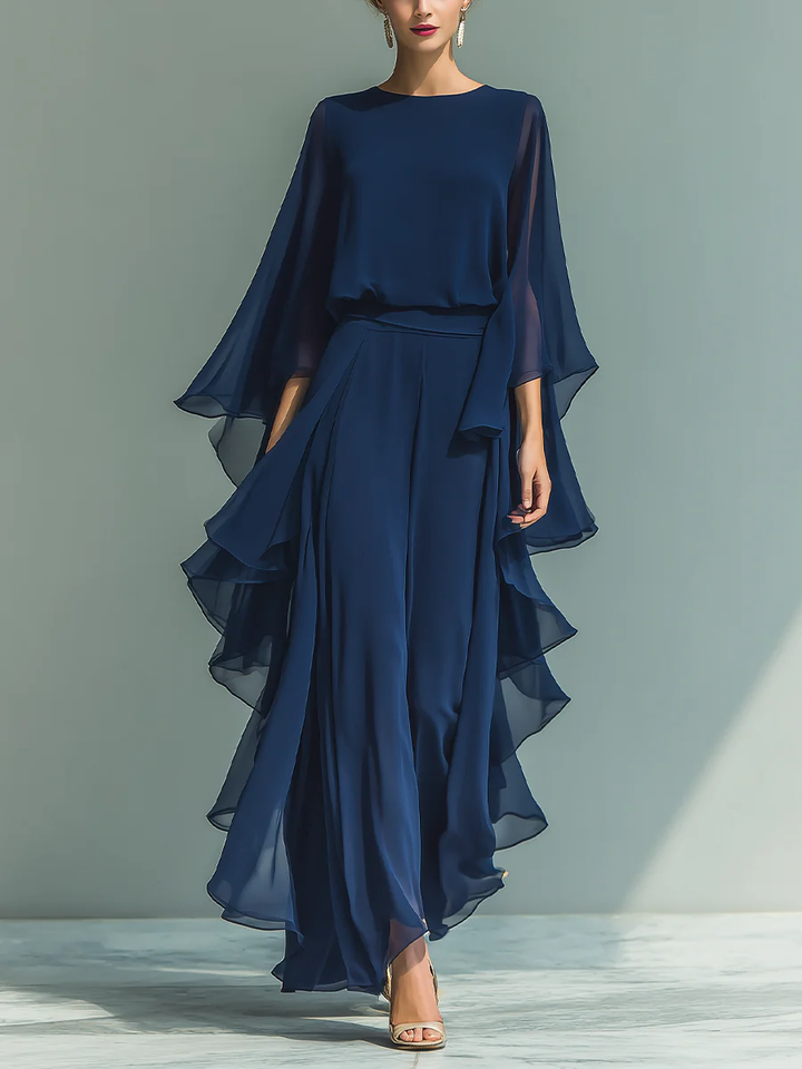 Aurora - Conjunto Elegante en Chiffon con Volantes
