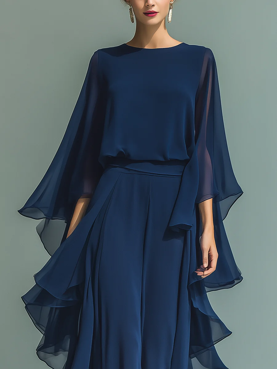 Aurora - Conjunto Elegante en Chiffon con Volantes