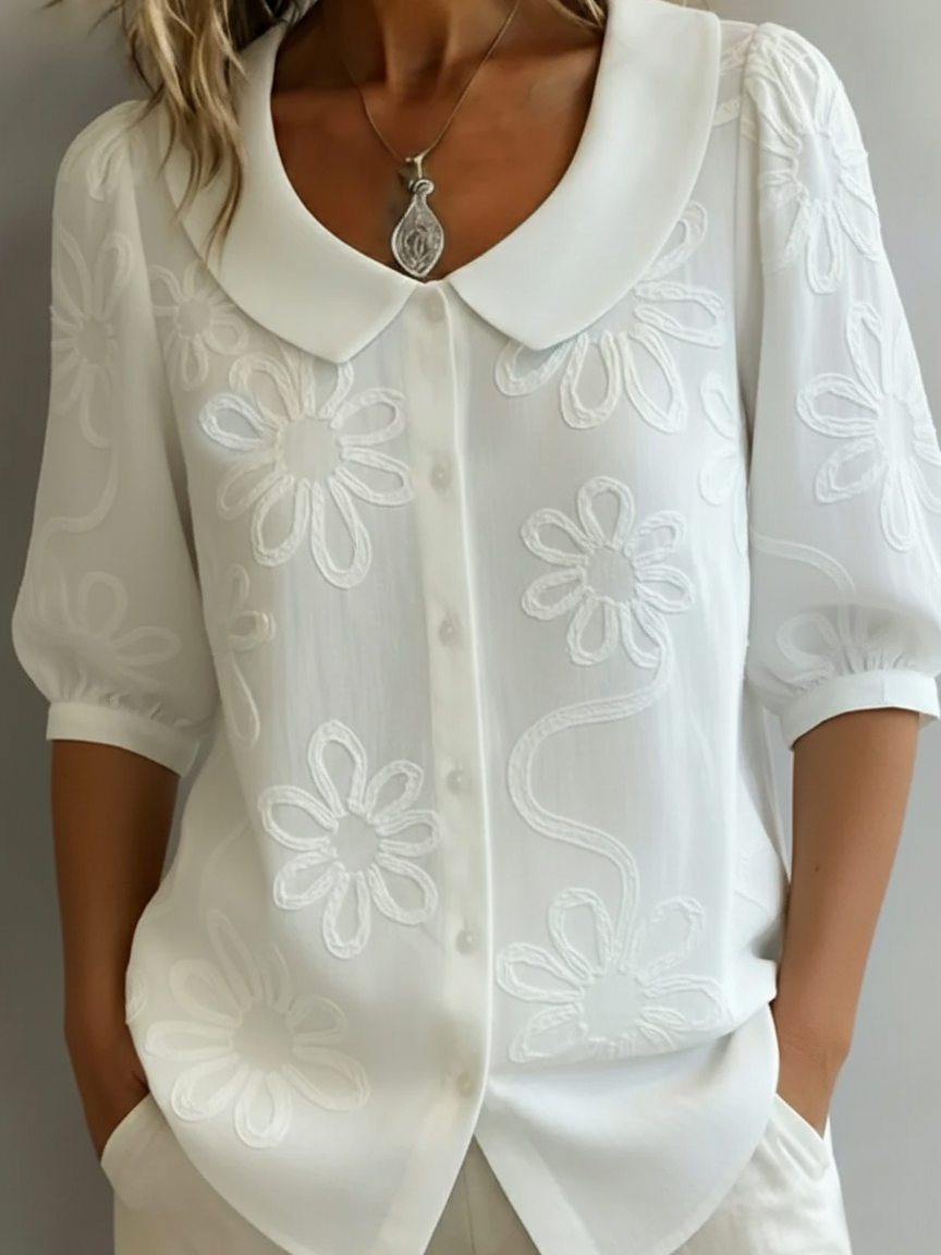Paula - Blusa ligera floral elegancia natural