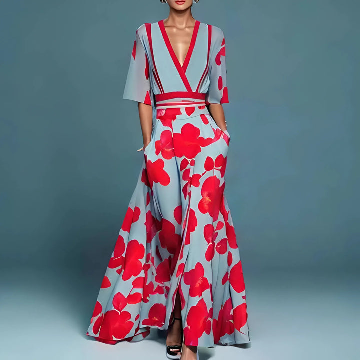 Valentina | Elegant long dress with deep neckline